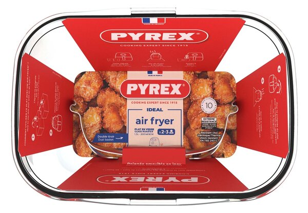 Skleněná mísa do horkovzdušné fritézy PYREX 20x14cm/1,5l., borosilikát