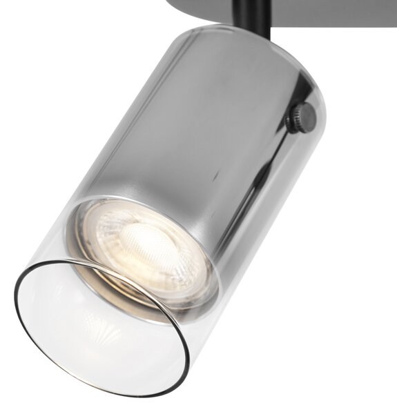 Moderní stropní bodové svítidlo Gunmetal 2-světla otočné a nastavitelné - Drain