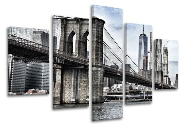 5dílný obraz na stěnu MĚSTO / NEW YORK - 100x80 cm