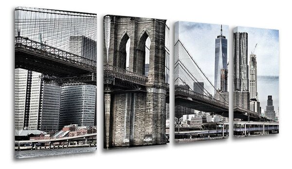 4dílný obraz na stěnu MĚSTO / NEW YORK - 80x40 cm