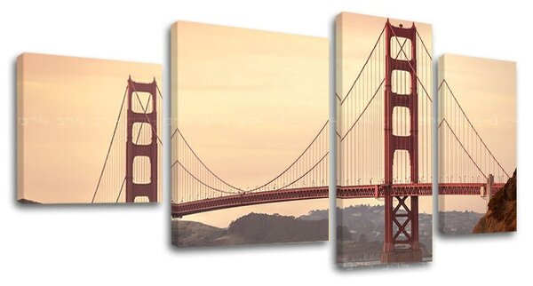 4dílný obraz na stěnu MĚSTO / SAN FRANCISCO - 90x50 cm