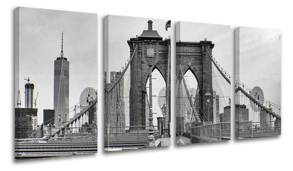 4dílný obraz na stěnu MĚSTO / NEW YORK - 80x40 cm