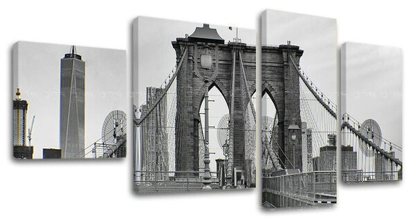 4dílný obraz na stěnu MĚSTO / NEW YORK - 90x50 cm