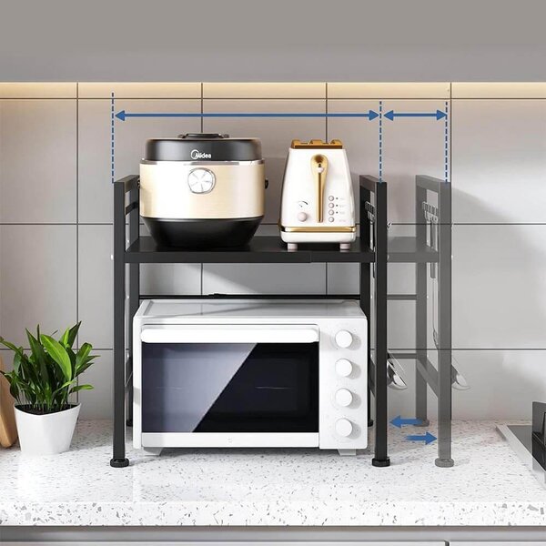 4Leaders Kovová přídavná polička nad mikrovlnku černá