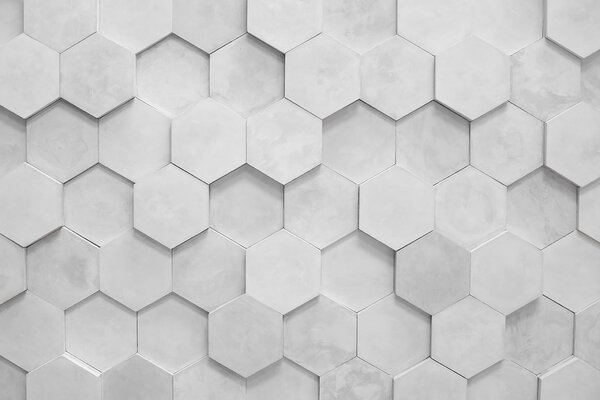 Fototapeta Bílé šestiúhelníky na zdi, Geometrické 3D fototapety, Populární fototapety, u97132 - Tapeko.co.cz