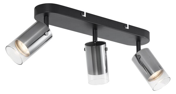 Moderní stropní bodové svítidlo Gunmetal 3-světla otočné a nastavitelné - Drain
