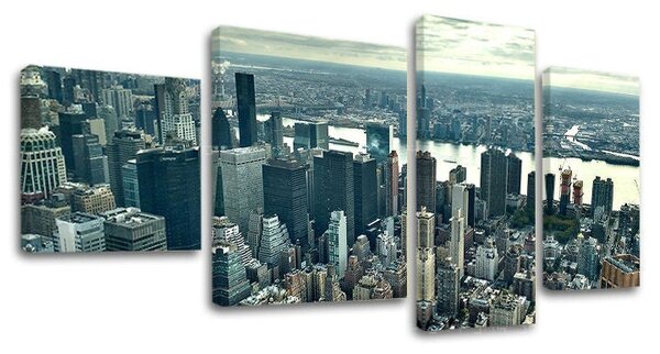 4dílný obraz na stěnu MĚSTO / NEW YORK - 90x50 cm