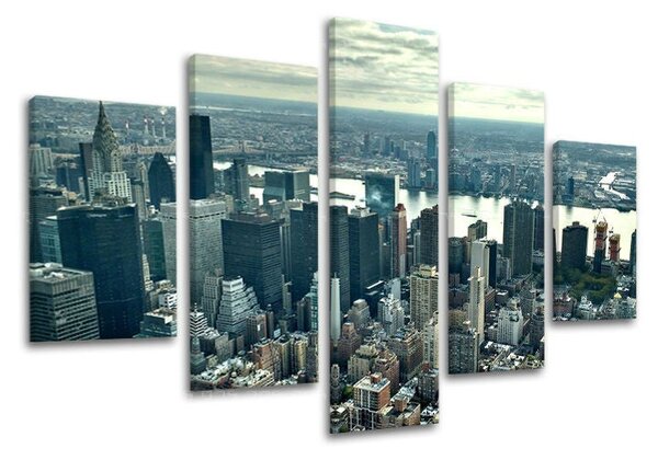 5dílný obraz na stěnu MĚSTO / NEW YORK - 100x80 cm