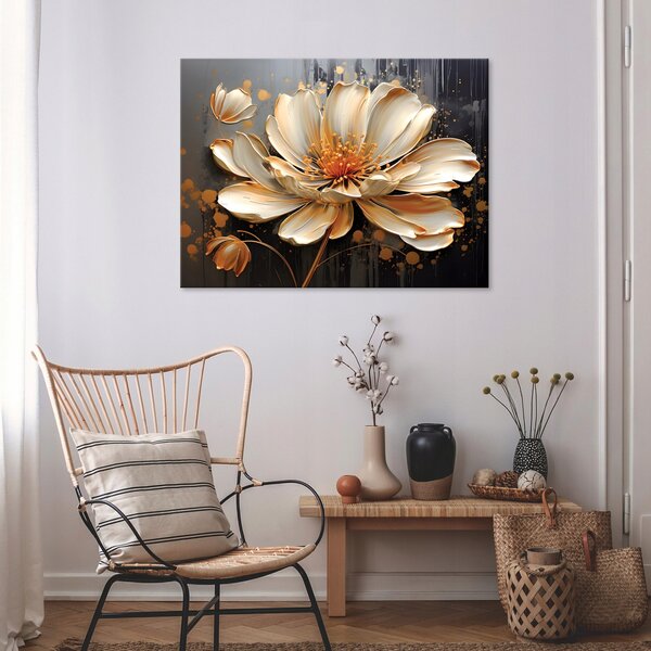 Obraz Wallarena abstrakce na plátně 70x100 cm, hnědý rám