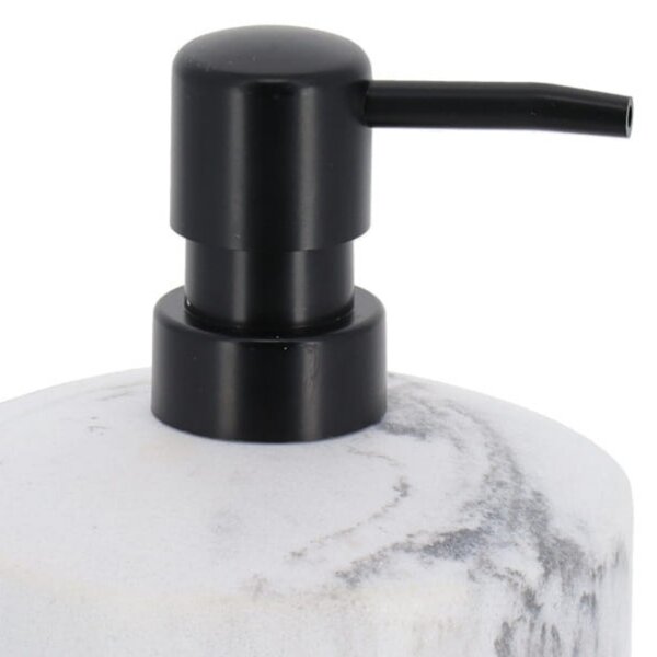 Dávkovač mýdla Vena Marble, bílá/s černými prvky, 175 ml