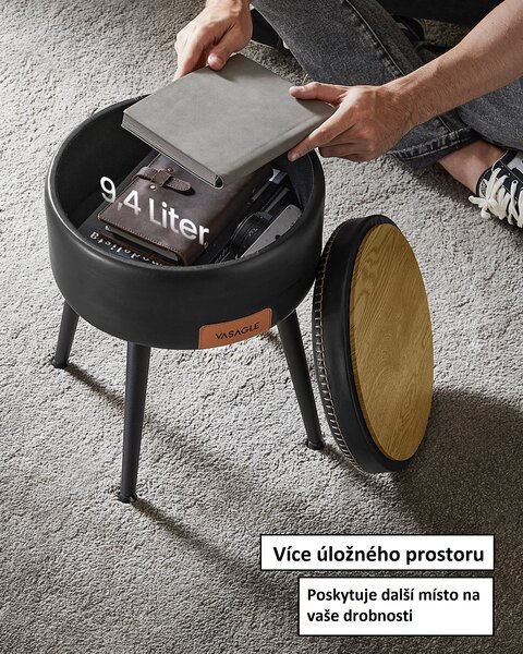 Mini taburet / stolička na nožičkách s úložným prostorem LOM005BH08