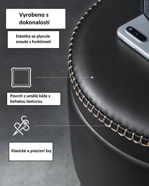 Mini taburet / stolička na nožičkách s úložným prostorem LOM005BH08