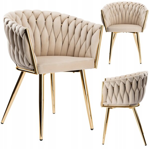 Židle eHokery Cofton Gold Velvet béžová