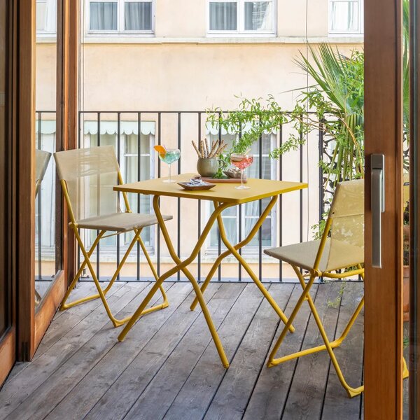 Skládací balkonová židle Lafuma BALCONY II žlutá Miel – sada 2 ks