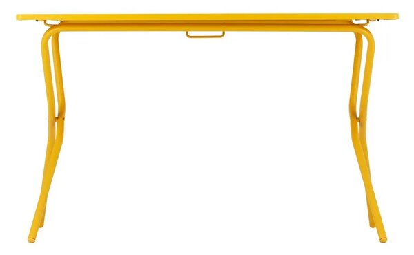 Sada BALCONY II – skládací stůl 120×70 cm + 4 ultra kompaktní židle | ColorBlock žlutá Miel