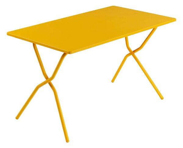 Sada BALCONY II – skládací stůl 120×70 cm + 4 ultra kompaktní židle | ColorBlock žlutá Miel