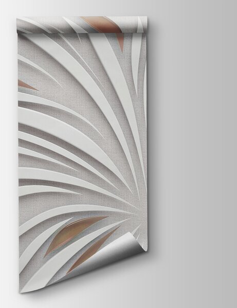 Fototapeta Zářivě bílé okvětní lístky s kovovými akcenty, 3D fototapety, Populární fototapety, u06452v1 - Tapeko.co.cz