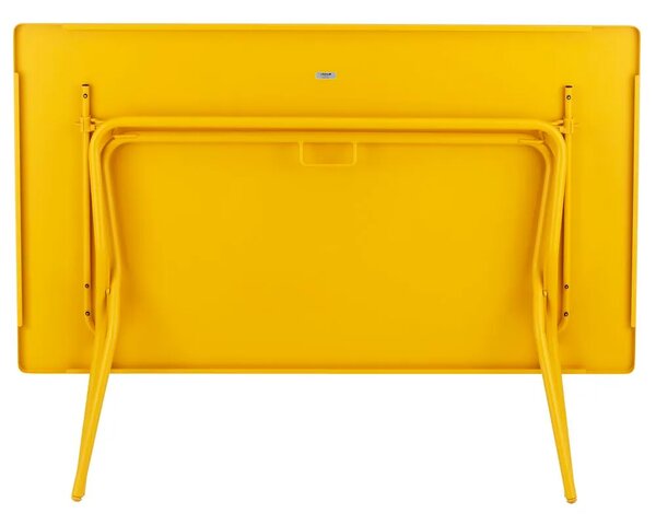 Sada BALCONY II – skládací stůl 140×80 cm + 6 ultra kompaktních židlí | ColorBlock žlutá Miel