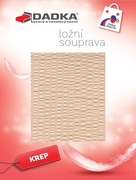 Krepové povlečení béžové 140x200, 70x90 cm