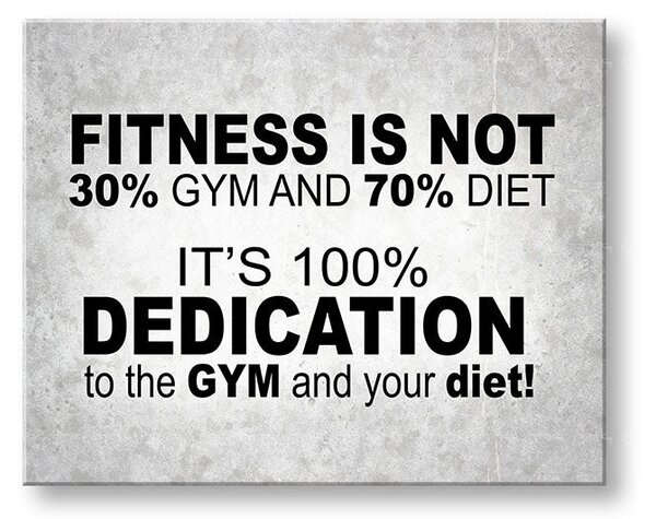 Motivační obraz na stěnu Fitness není - 20x30 cm
