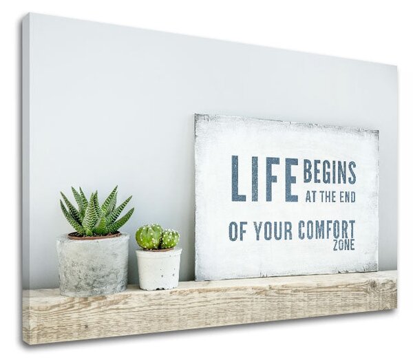Motivační obraz na stěnu Život začíná - 20x30 cm