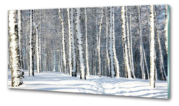 Skleněný panel do kuchynské linky Les zima pksh-61171749