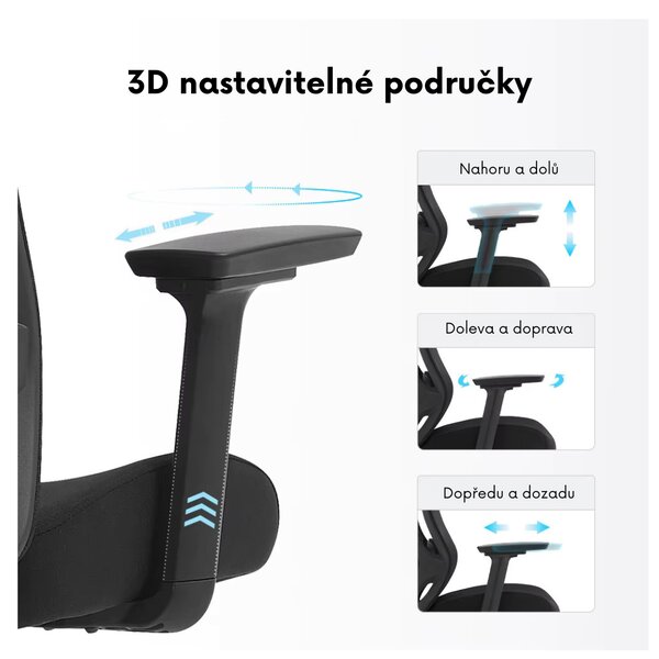 Kancelářská ergonomická židle Neoseat DIBERTI — černá, nosnost 150 kg