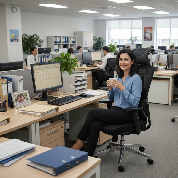Kancelářská ergonomická židle Neoseat ALINE — černá, nosnost 150 kg
