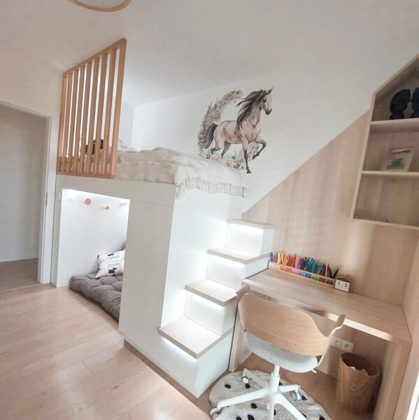 INSPIO-textilní přelepitelná samolepka - Samolepky na zeď - Hnědý kůň v boho stylu