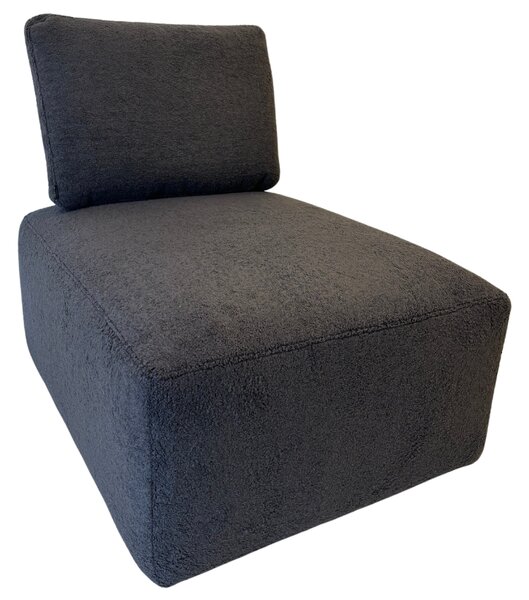 Tmavě šedý bouclé polštář Kave Home Blok 40 x 60 cm