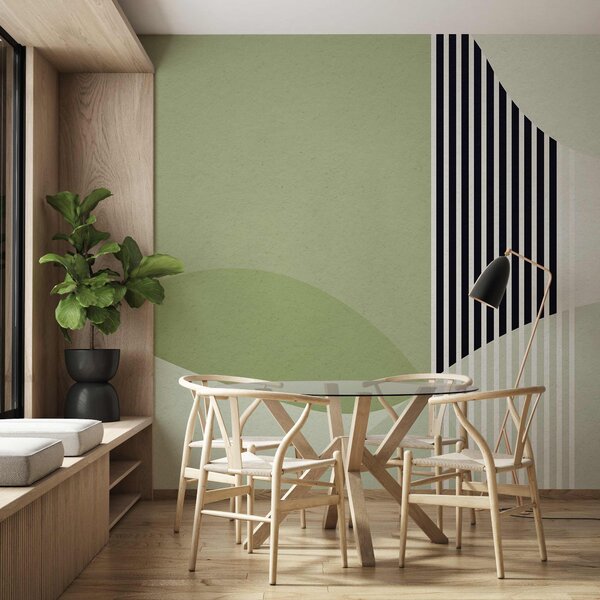 Fototapeta Zelený a černý geometrický vzor, Abstraktní fototapety, Populární fototapety, u74075v3 - Tapeko.co.cz