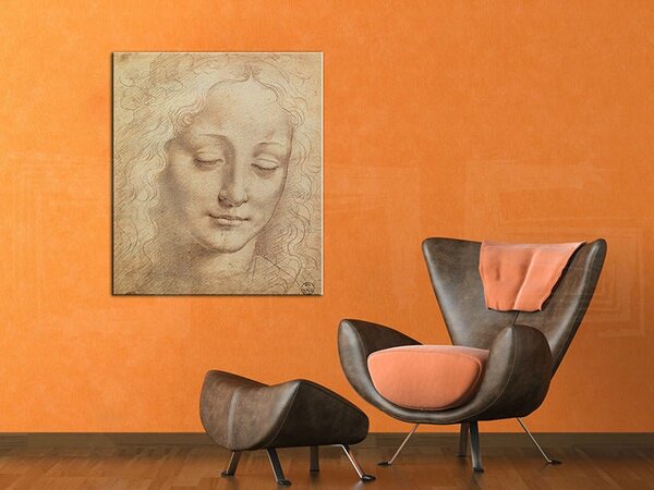 Obraz na plátně HLAVA ŽENY 3 - Leonardo Da Vinci REP176 - Leonardo Da Vinci REP176 - 70x60 cm