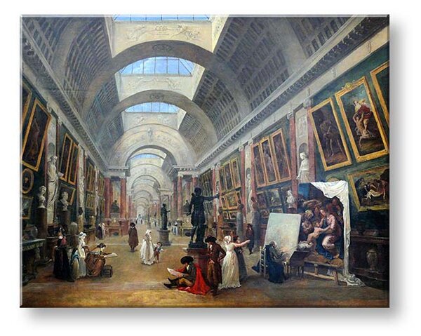 Obraz na plátně Hubert Robert - Projekt Grande Galerie du Louvre - Projekt Grande Galerie du Louvre - 40x50 cm