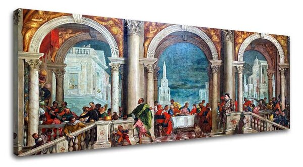 Obraz na plátně Paolo Veronese - Kristus v domě Léviho - Kristus v Leviho domě - 40x100 cm