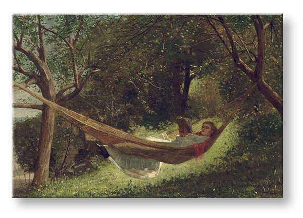 Obraz na plátně Winslow Homer - Dívka v houpací síti - Dívka v houpací síti - 40x60 cm