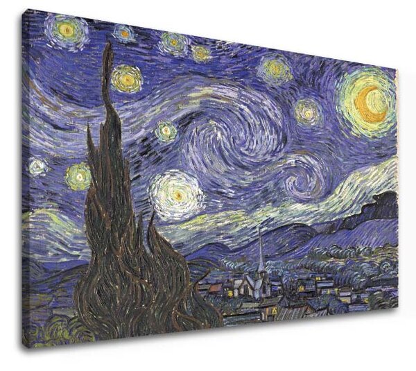 Obraz na plátně Vincent van Gogh - Hvězdná noc - Hvězdná noc - 40x50 cm