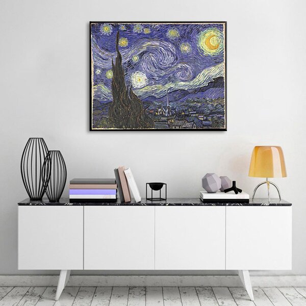 Obraz na plátně Vincent van Gogh - Hvězdná noc - Hvězdná noc - 40x50 cm