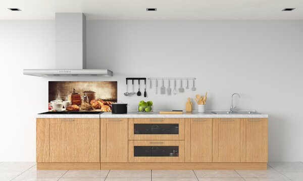 Skleněný panel do kuchynské linky Snídaně pksh-61579192