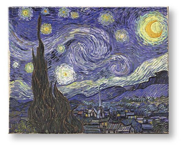 Obraz na plátně Vincent van Gogh - Hvězdná noc - Hvězdná noc - 40x50 cm