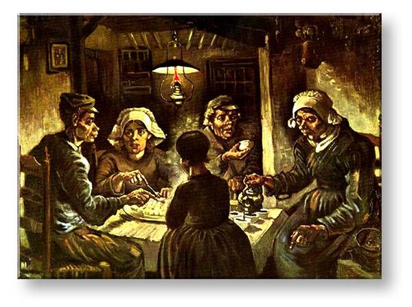 Obraz na plátně Vincent van Gogh - Jedlíci brambor - Jedlíci brambor - 20x30 cm