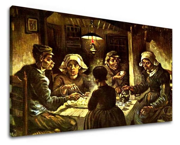 Obraz na plátně Vincent van Gogh - Jedlíci brambor - Jedlíci brambor - 20x30 cm