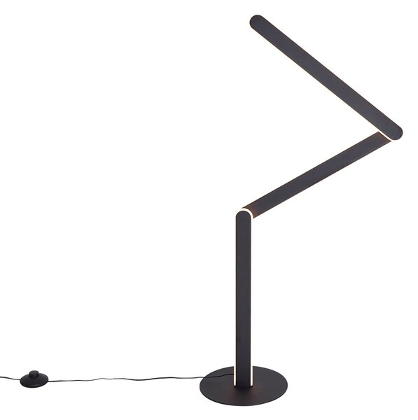 Designová stojací lampa černá vč. LED s 3-stupňovým stmíváním - Gate
