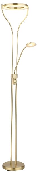 Globo 59038MD - LED Stmívatelná stojací lampa EBRO 20W/230V + 4W 3000K mosaz