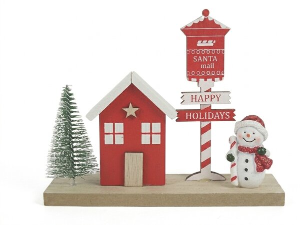 Vánoční dekorace SNOWMAN HOUSE 15,5x13 cm