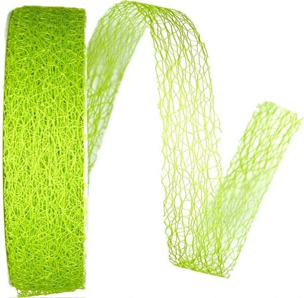 Stuha MESH GREEN floristická síťka zelená 25mm x 25m (3,-Kč/m)