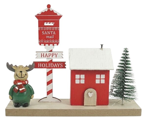 Vánoční dekorace REINDEER HOUSE 15,5x13 cm