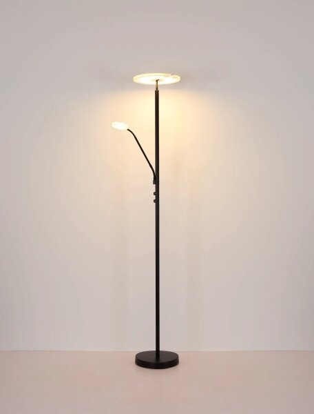 Globo 59093S - LED Stmívatelná Stojací lampa STANFORD 28W/230V + 5W 3000K černá