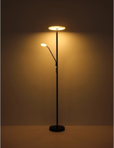 Globo 59093S - LED Stmívatelná Stojací lampa STANFORD 28W/230V + 5W 3000K černá