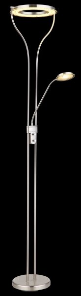 Globo 59038ND - LED Stmívatelná stojací lampa EBRO 20W/230V + 4W matný chrom
