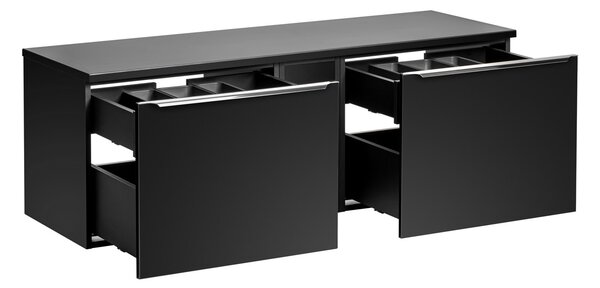 Koupelnová skříňka s deskou SANTA FE Black D140/1 | 140 cm